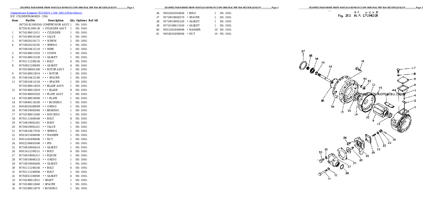 Protected: EC105VS-1 S/N 1001-UP Partsbook