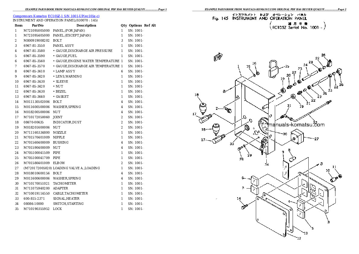 Protected: EC105Z-1 S/N 1001-UP Partsbook