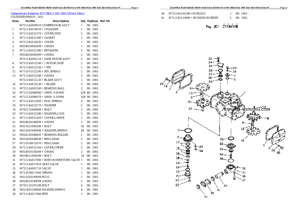 Protected: EC170ZS-1 S/N 1001-UP Partsbook