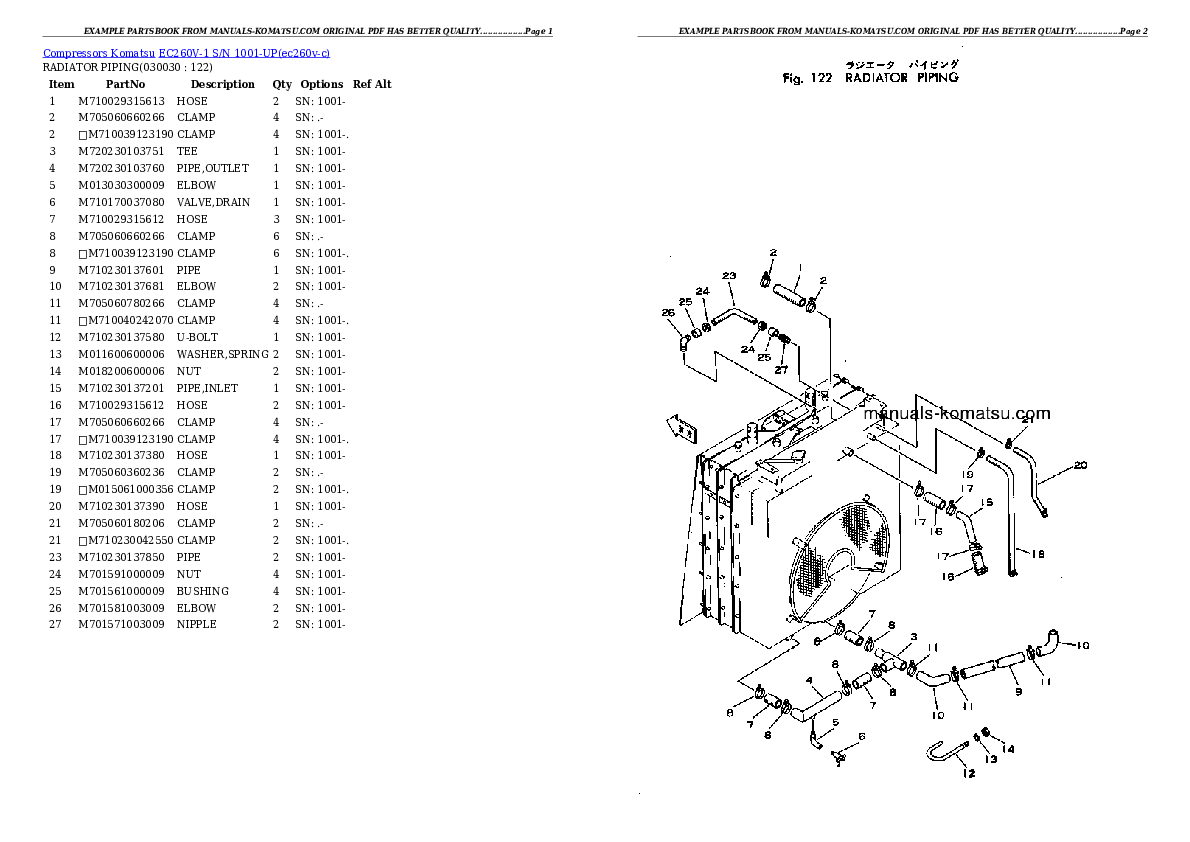EC260V-1 S/N 1001-UP Partsbook