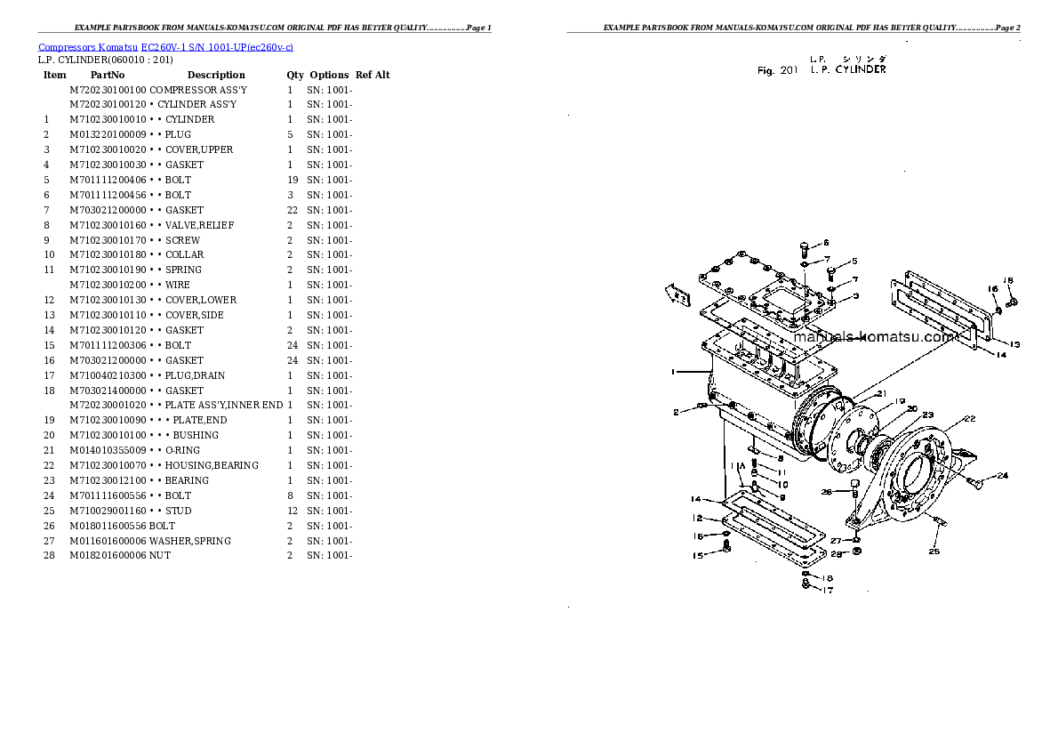 Protected: EC260V-1 S/N 1001-UP Partsbook
