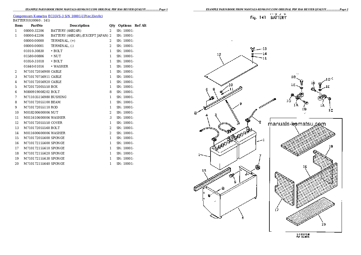 Protected: EC35VS-3 S/N 10001-UP Partsbook