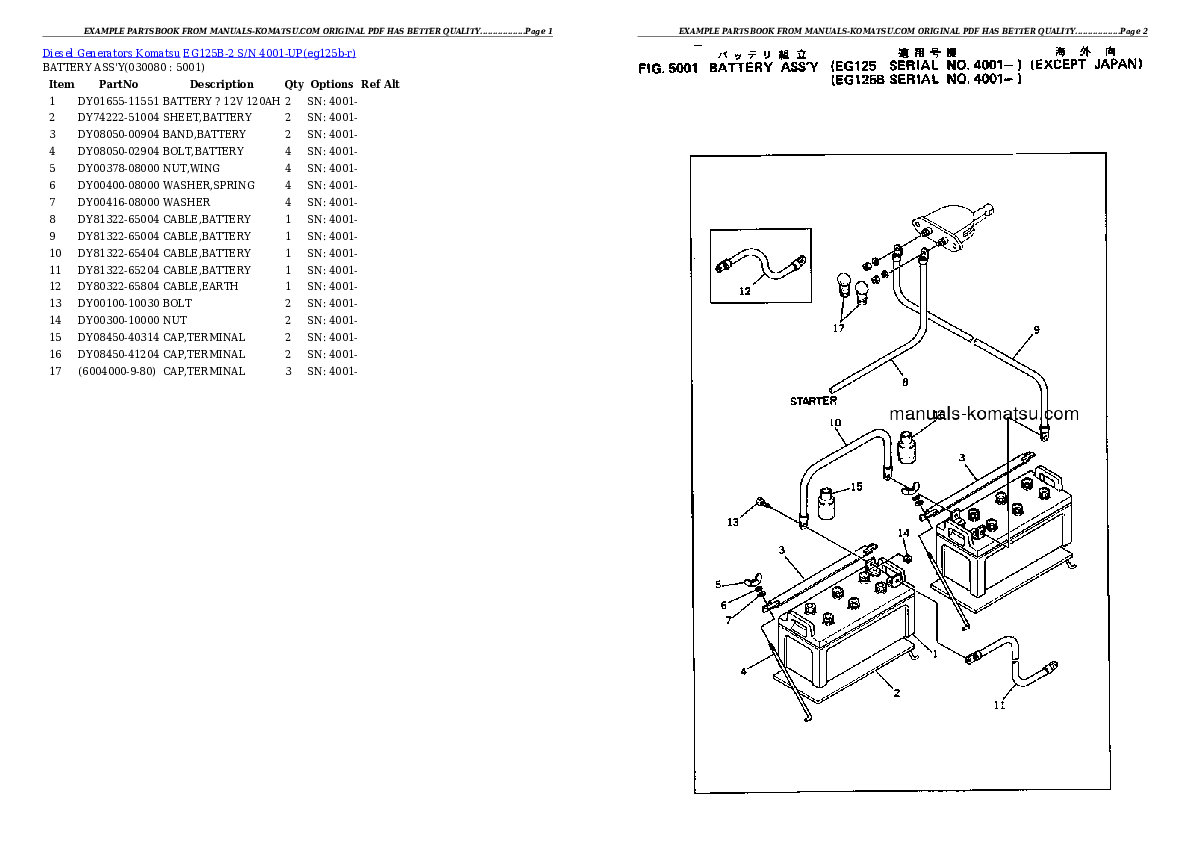 Protected: EG125B-2 S/N 4001-UP Partsbook