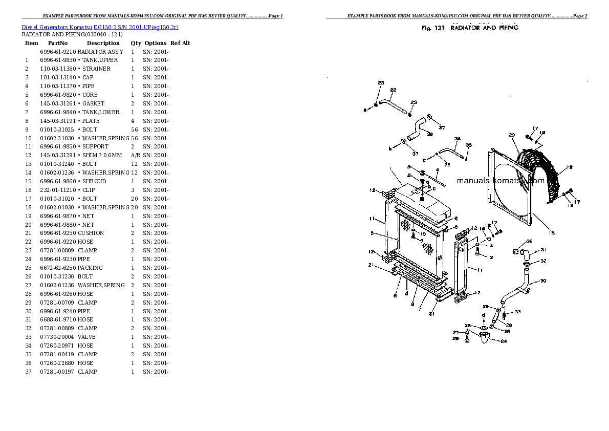 Protected: EG150-2 S/N 2001-UP Partsbook