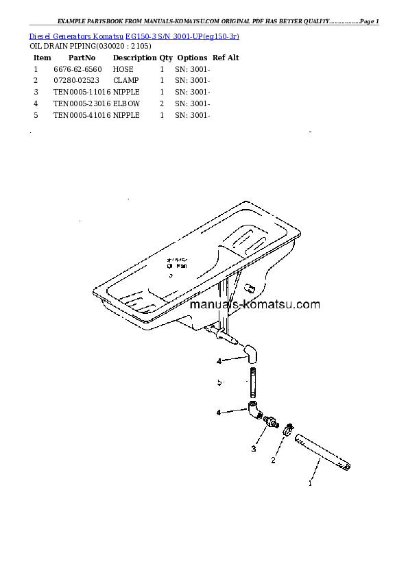 EG150-3 S/N 3001-UP Partsbook