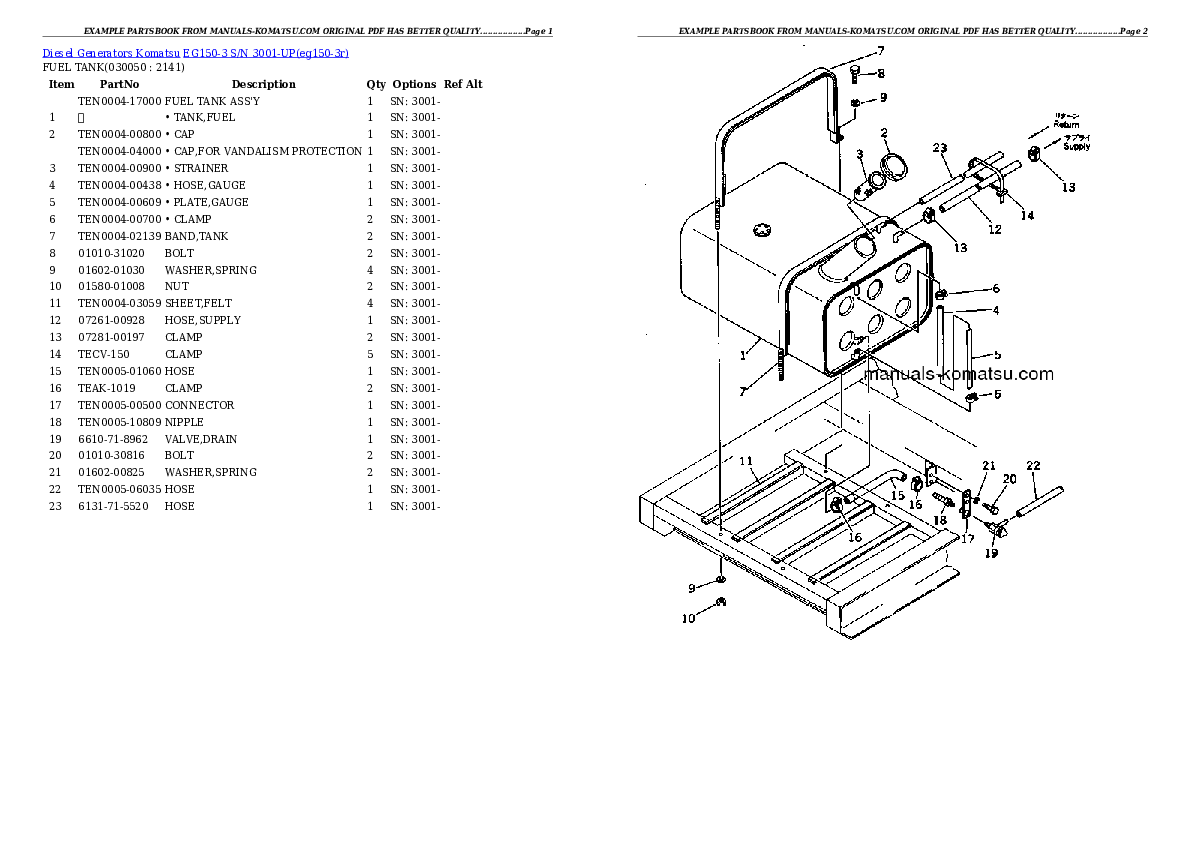 Protected: EG150-3 S/N 3001-UP Partsbook