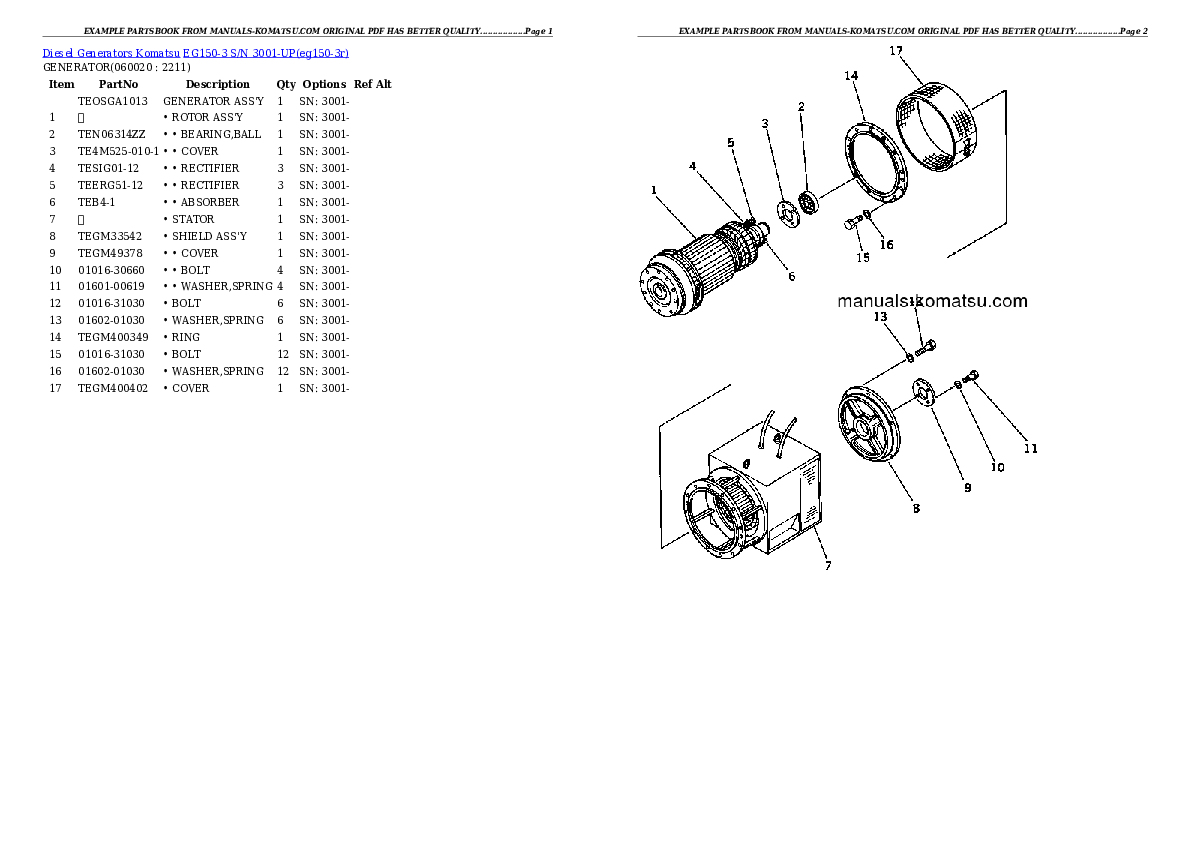 Protected: EG150-3 S/N 3001-UP Partsbook