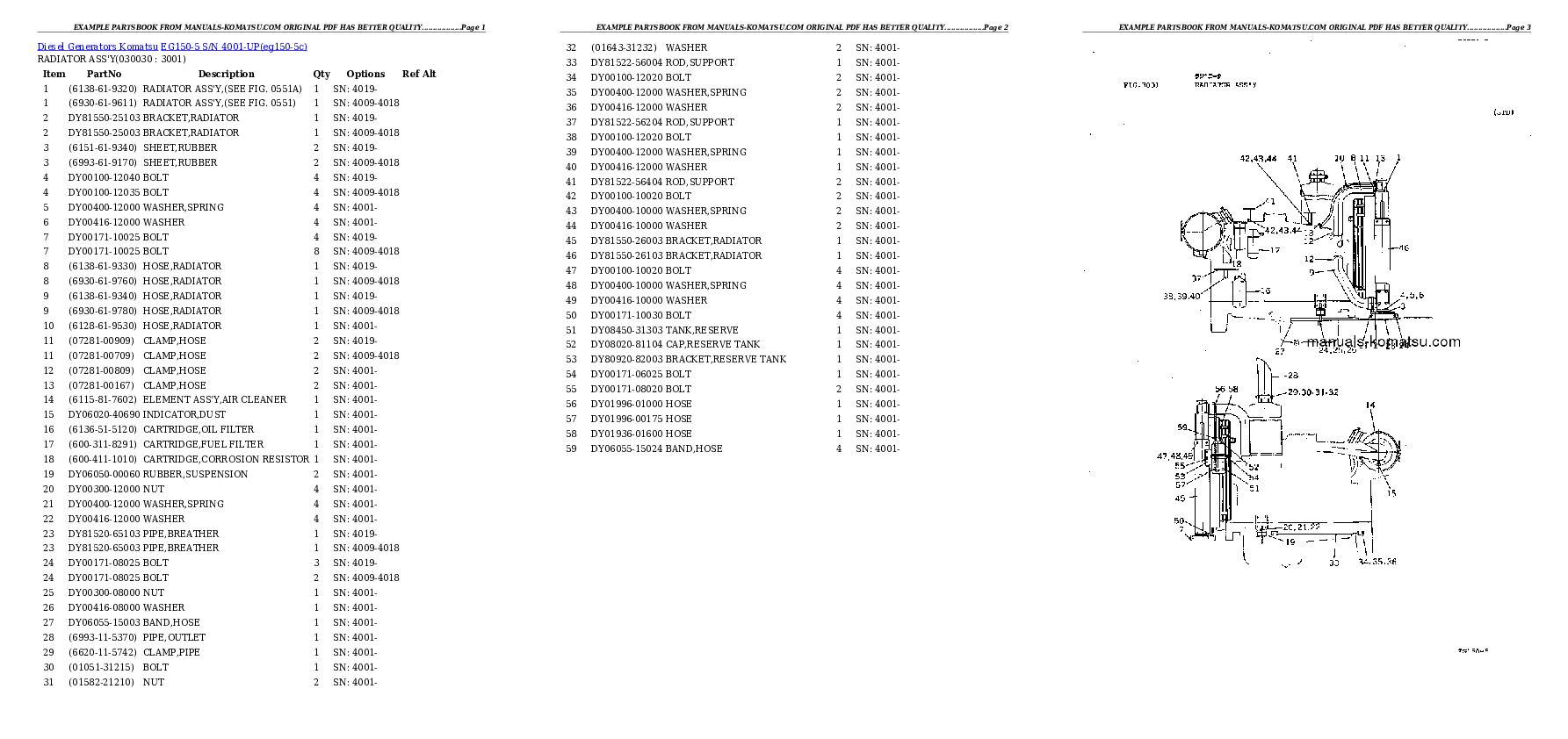 EG150-5 S/N 4001-UP Partsbook