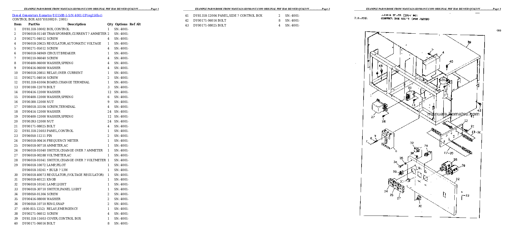 EG150B-5 S/N 4001-UP Partsbook