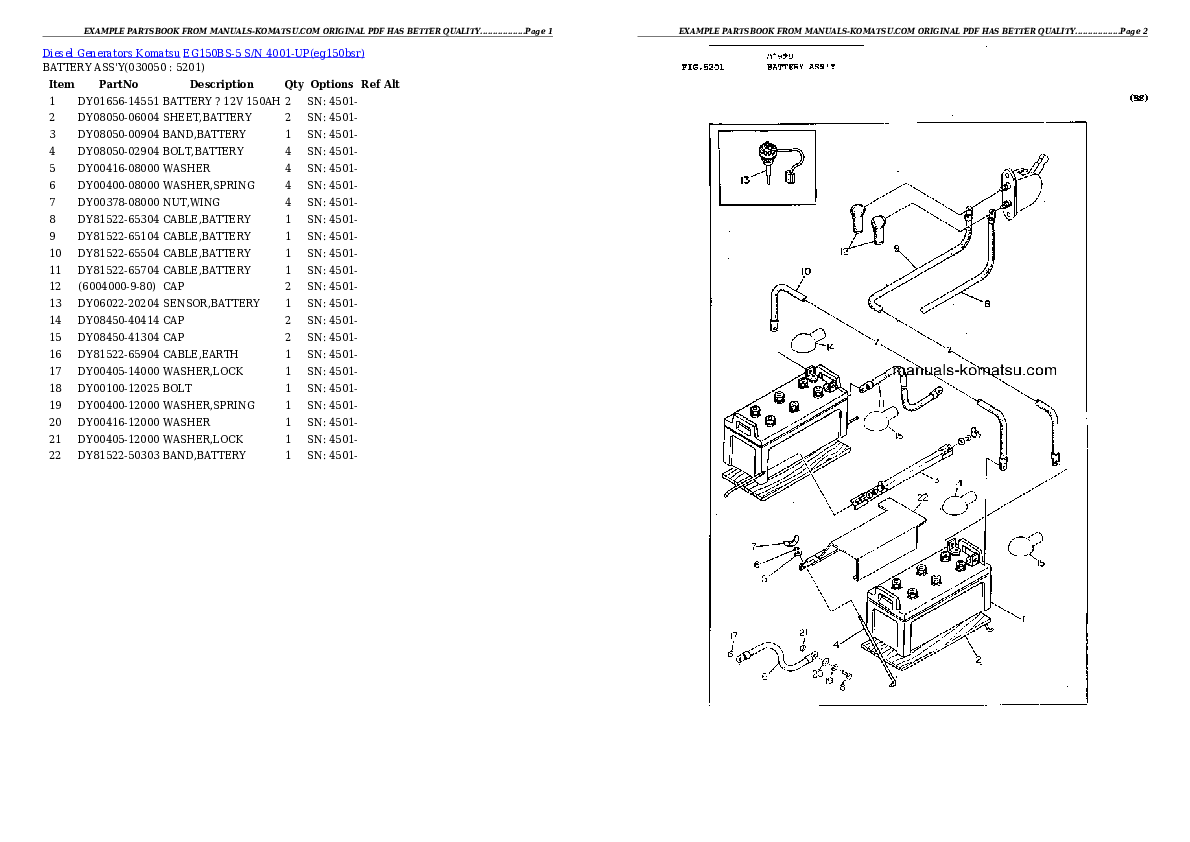 Protected: EG150BS-5 S/N 4001-UP Partsbook
