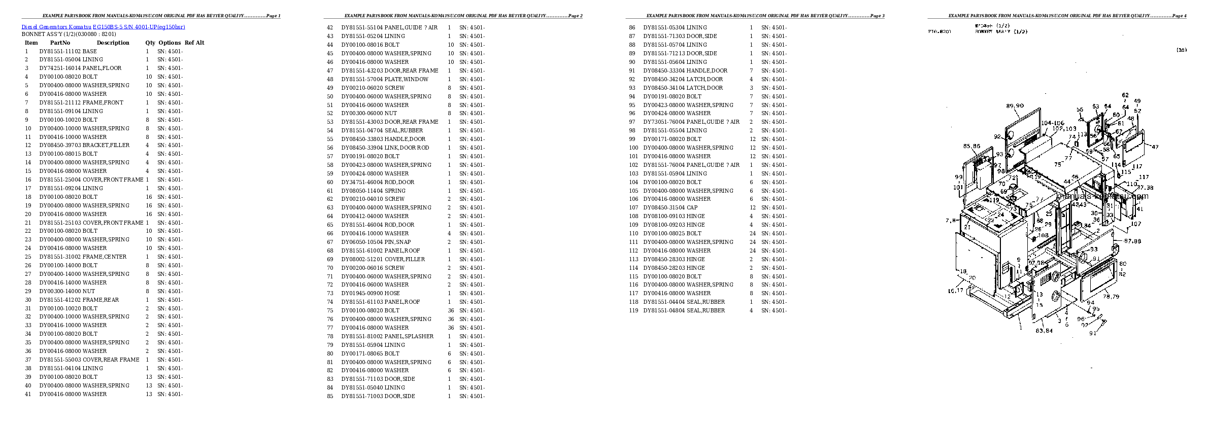 Protected: EG150BS-5 S/N 4001-UP Partsbook