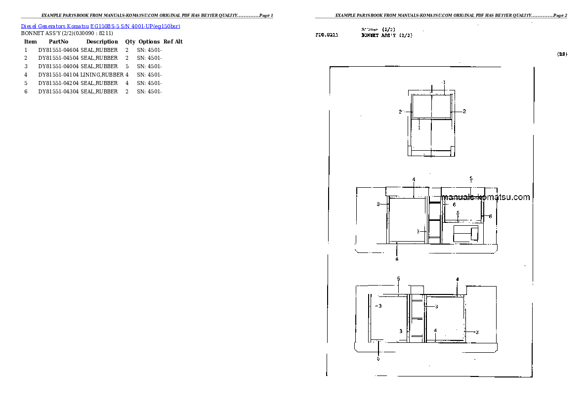 Protected: EG150BS-5 S/N 4001-UP Partsbook