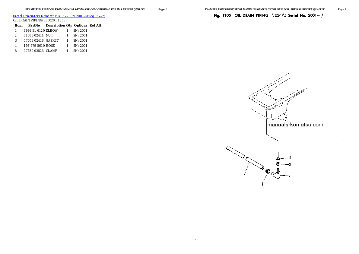 EG175-2 S/N 2001-UP Partsbook