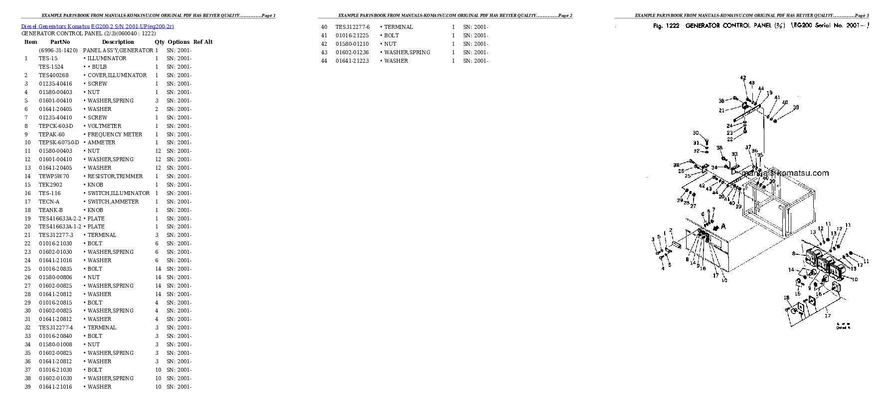 Protected: EG200-2 S/N 2001-UP Partsbook