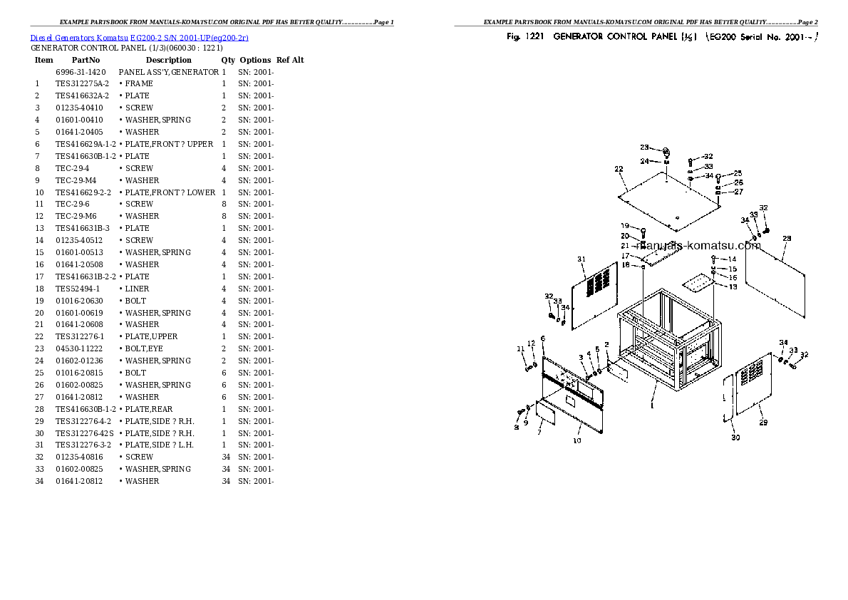 Protected: EG200-2 S/N 2001-UP Partsbook