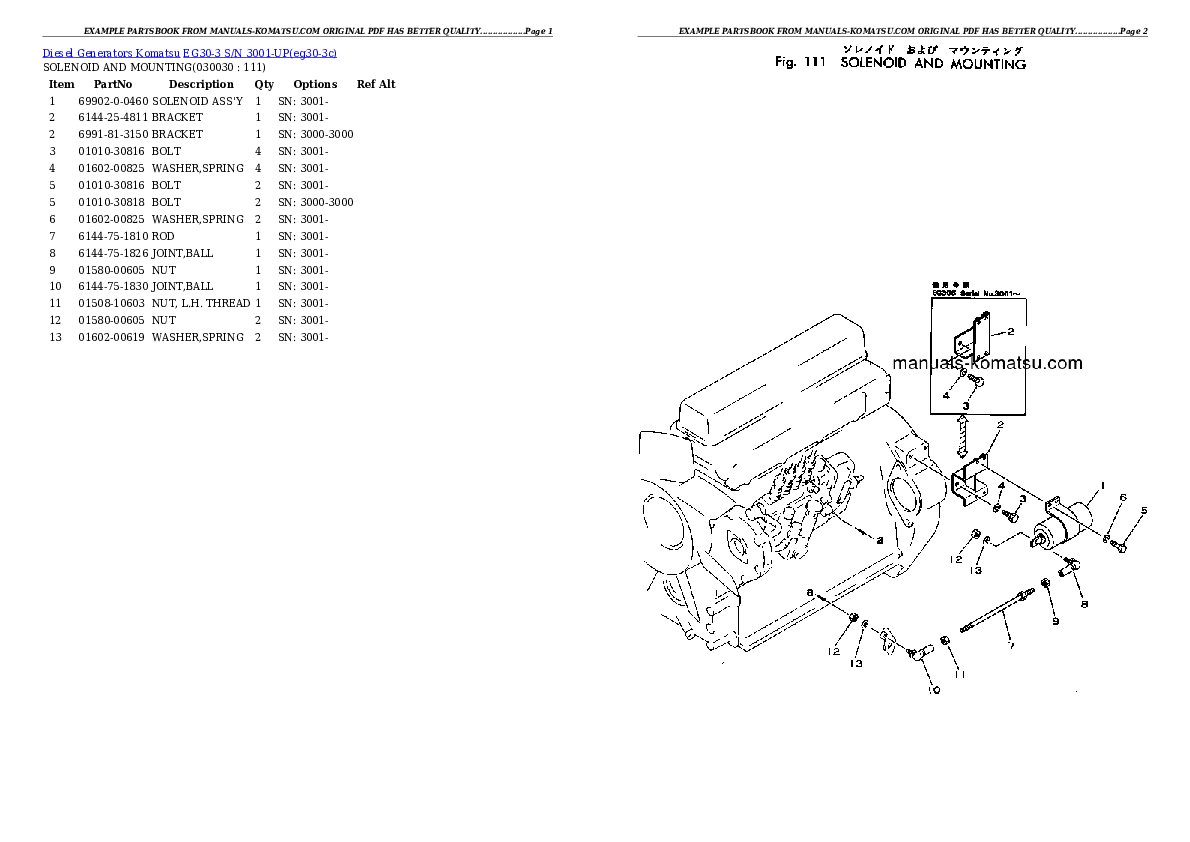 Protected: EG30-3 S/N 3001-UP Partsbook