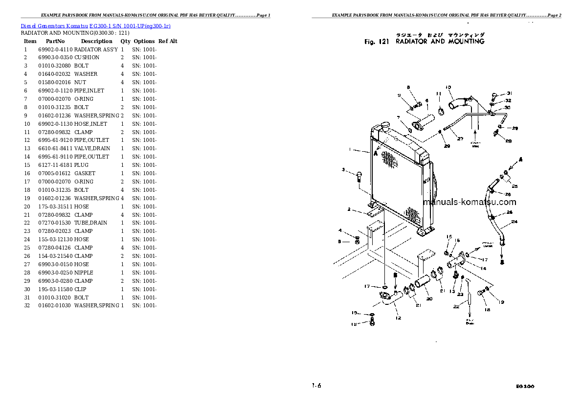 Protected: EG300-1 S/N 1001-UP Partsbook
