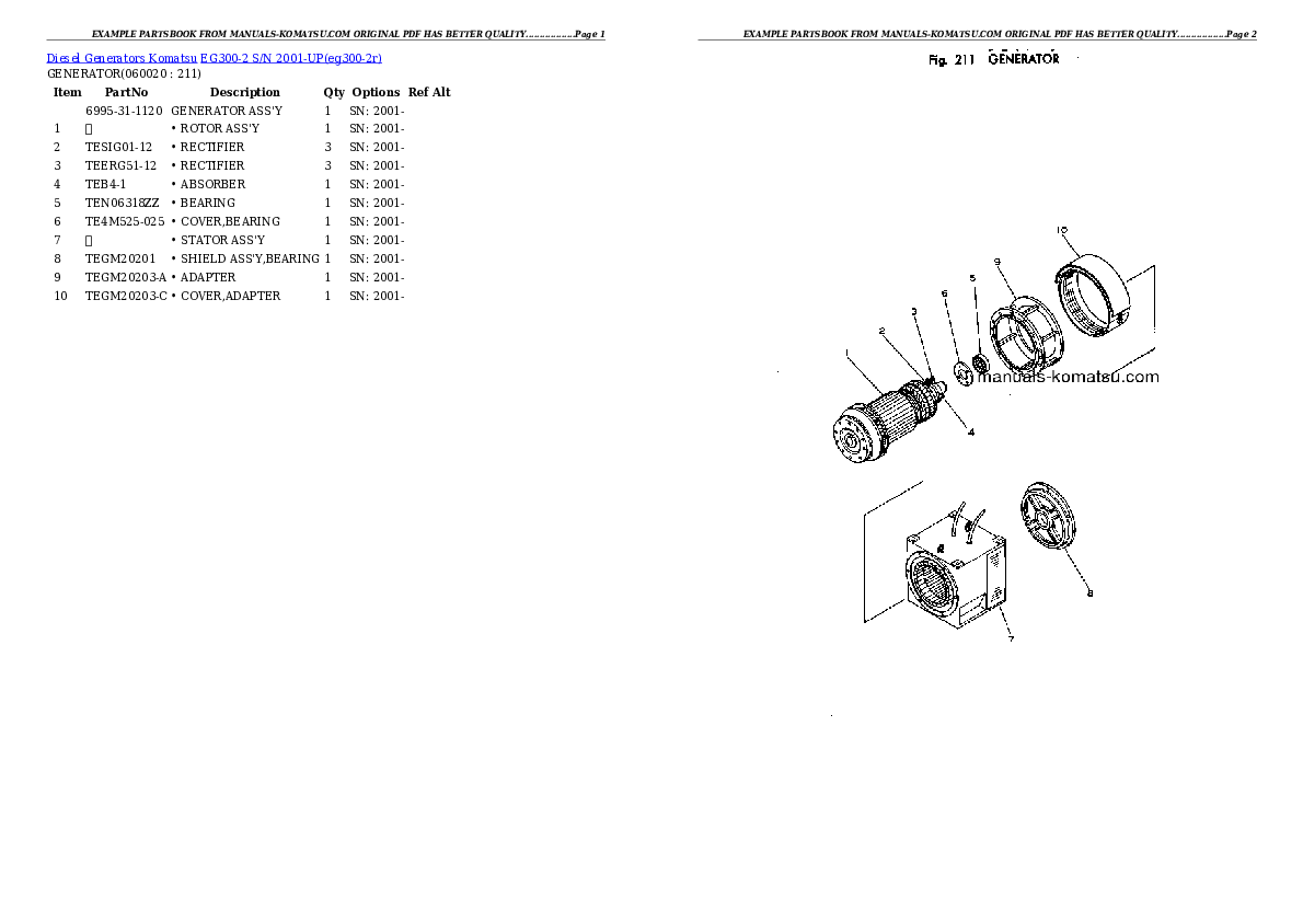 Protected: EG300-2 S/N 2001-UP Partsbook