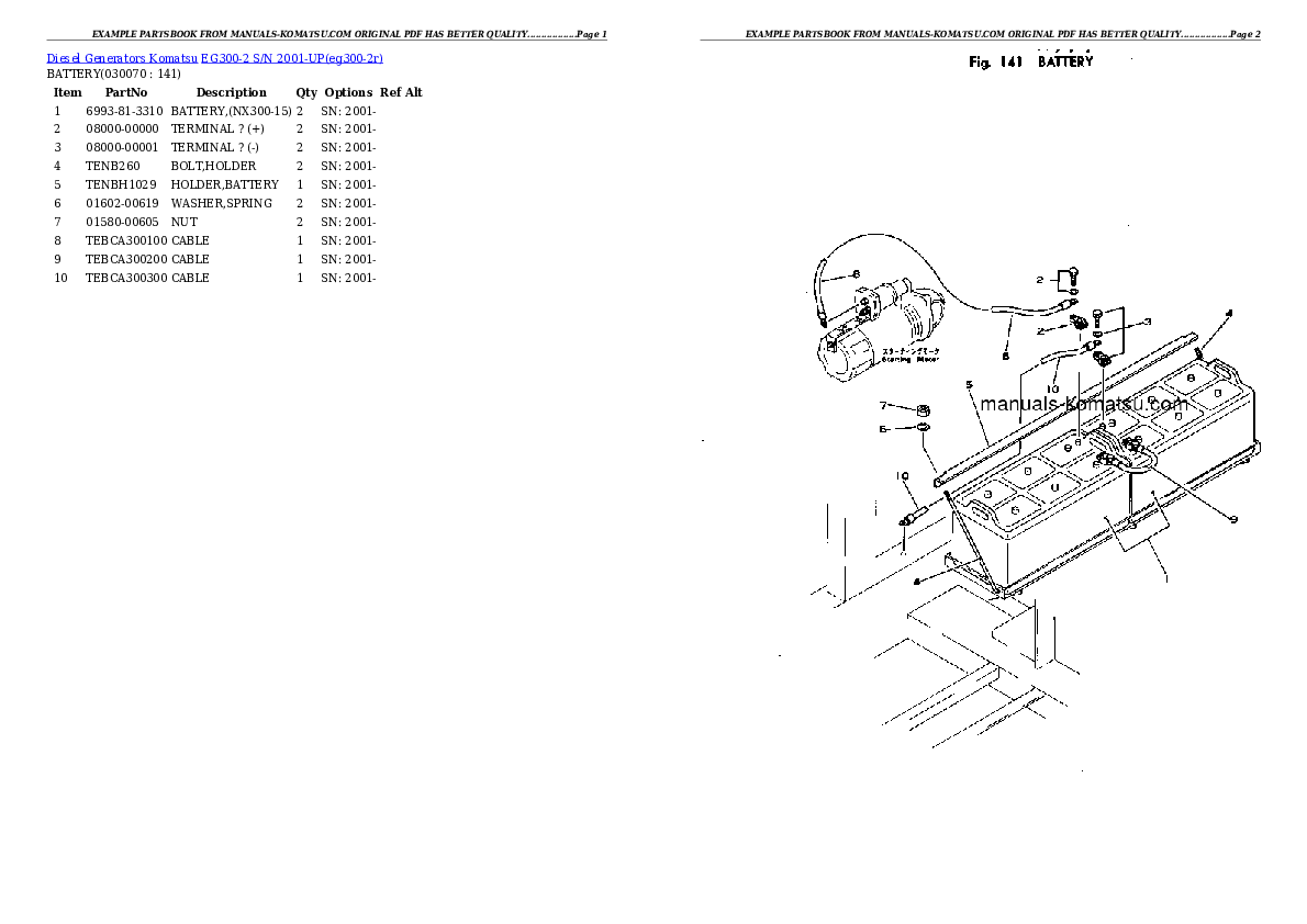 Protected: EG300-2 S/N 2001-UP Partsbook