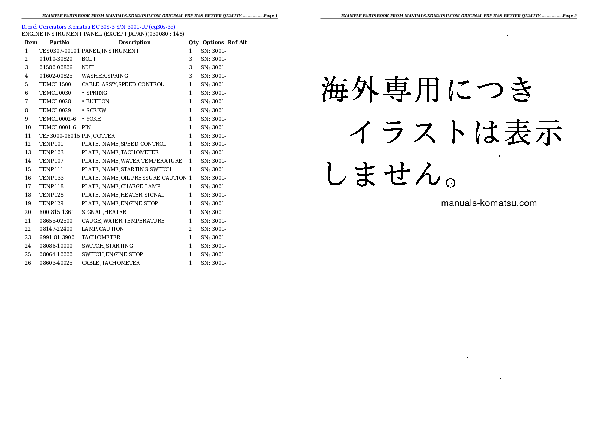 Protected: EG30S-3 S/N 3001-UP Partsbook