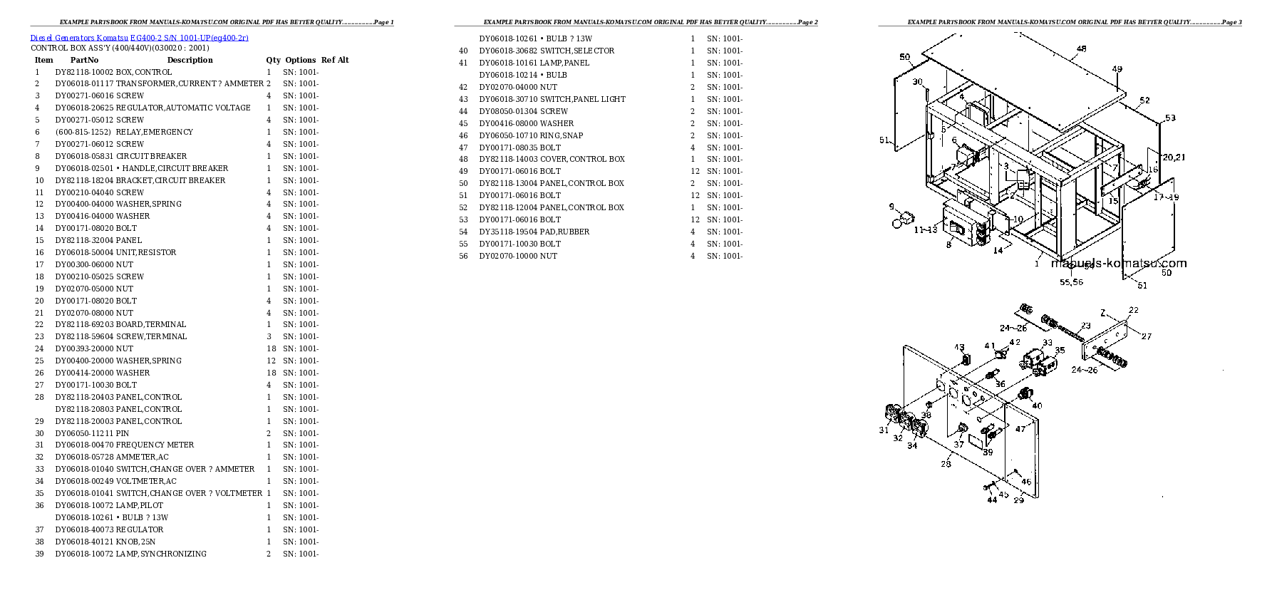 EG400-2 S/N 1001-UP Partsbook