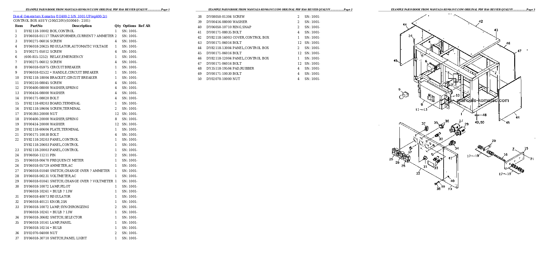 Protected: EG400-2 S/N 1001-UP Partsbook