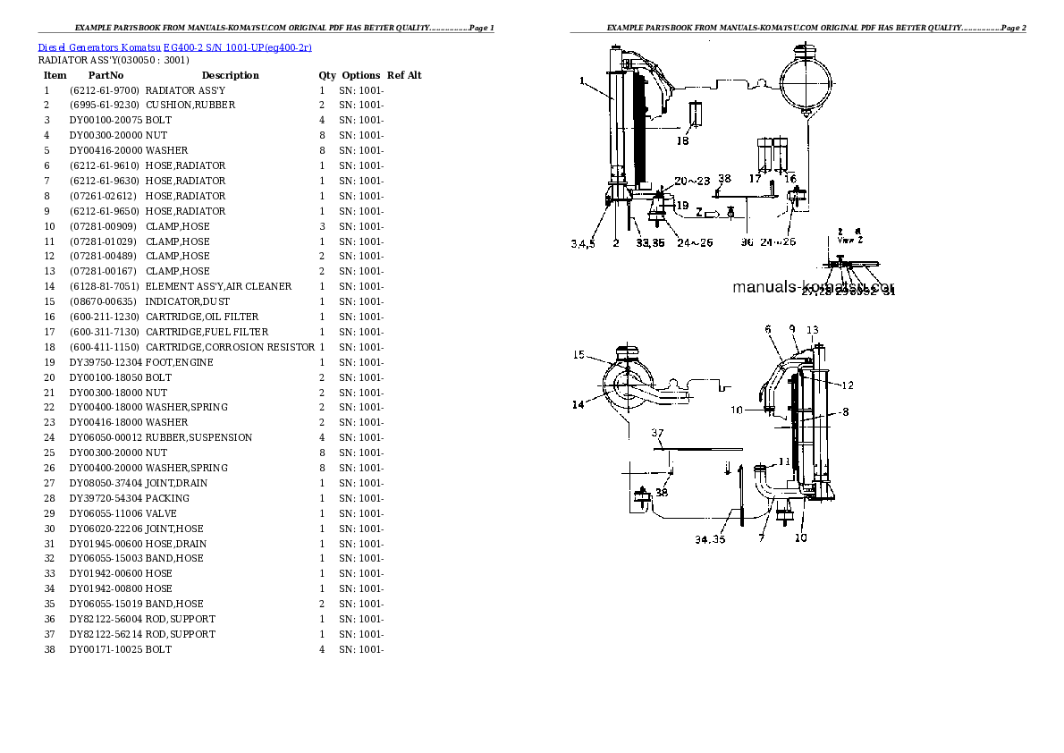 Protected: EG400-2 S/N 1001-UP Partsbook