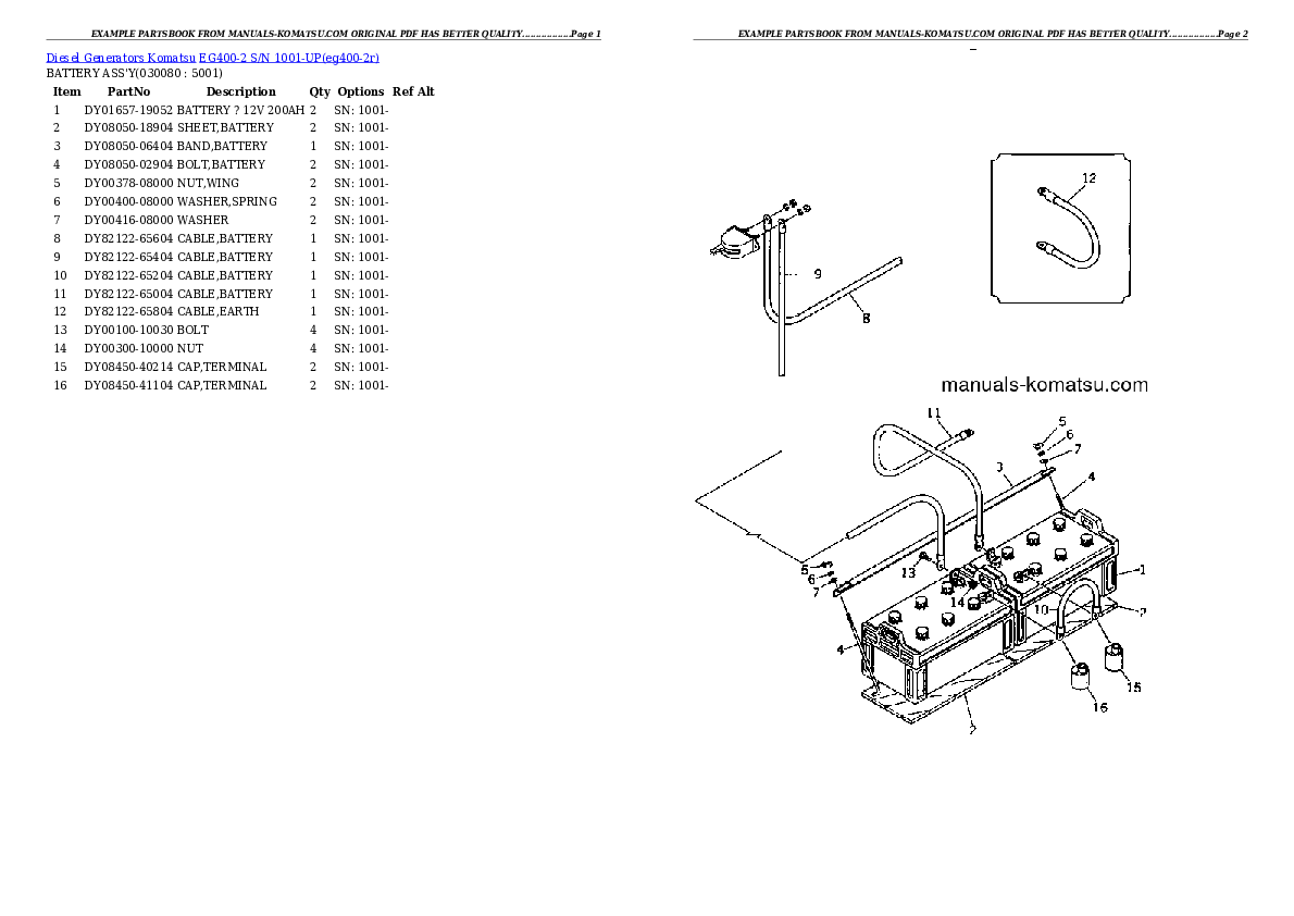 Protected: EG400-2 S/N 1001-UP Partsbook