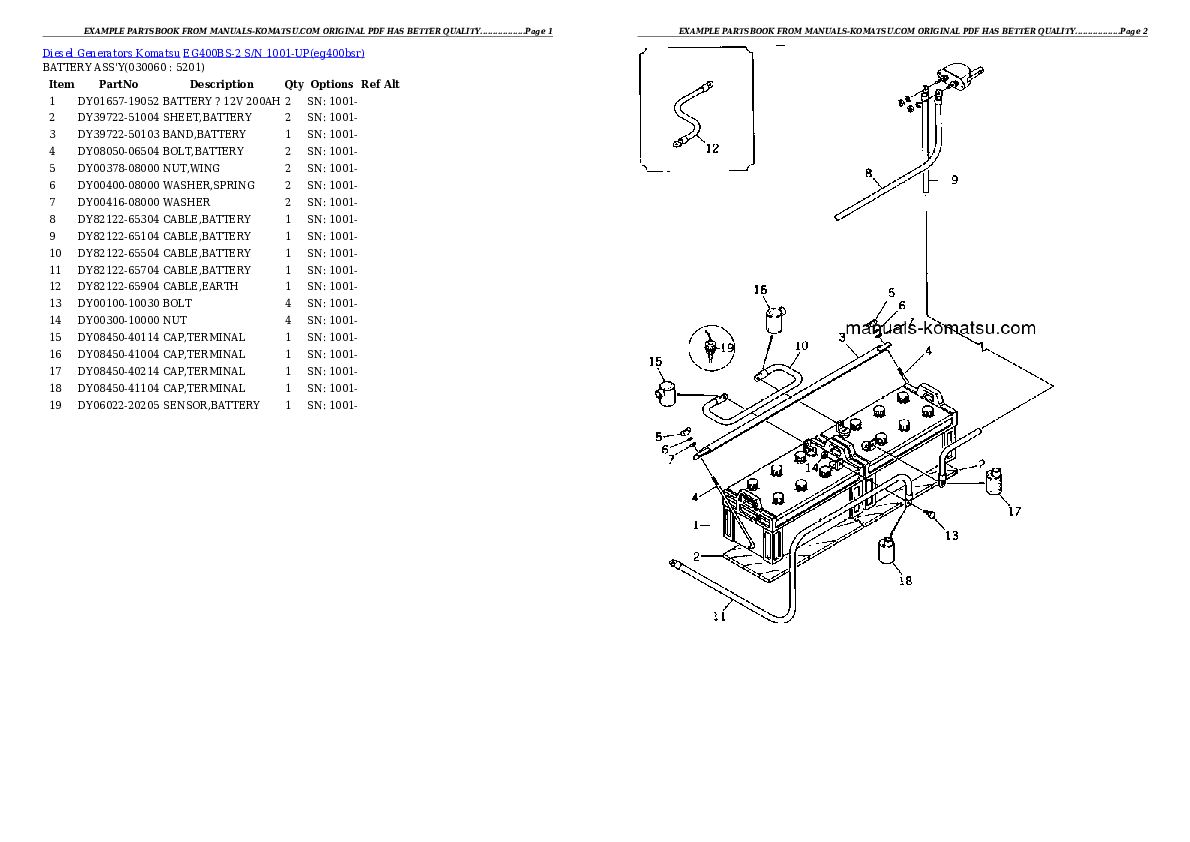 Protected: EG400BS-2 S/N 1001-UP Partsbook