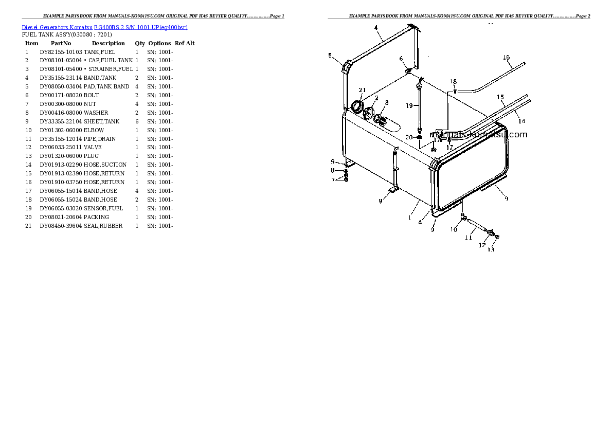 Protected: EG400BS-2 S/N 1001-UP Partsbook