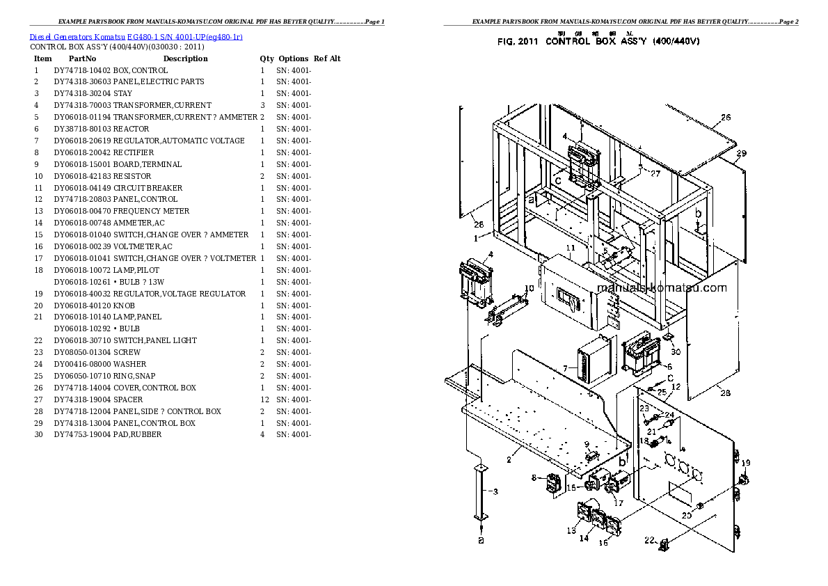Protected: EG480-1 S/N 4001-UP Partsbook