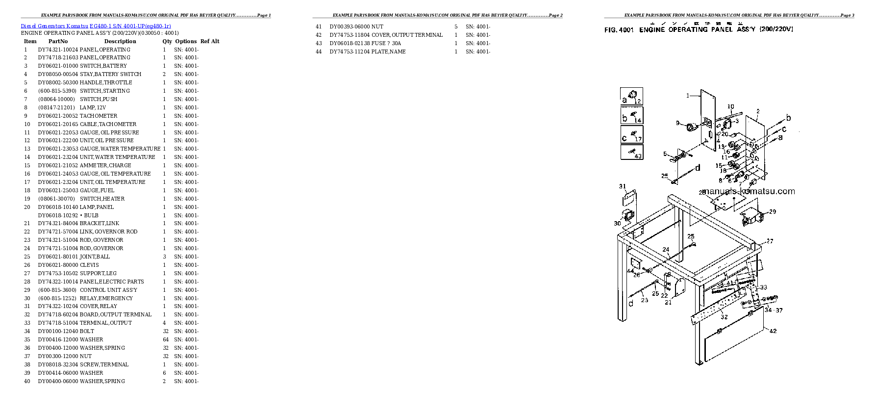 Protected: EG480-1 S/N 4001-UP Partsbook
