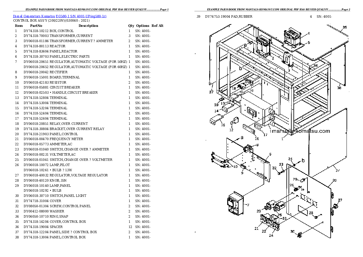 Protected: EG580-1 S/N 4001-UP Partsbook