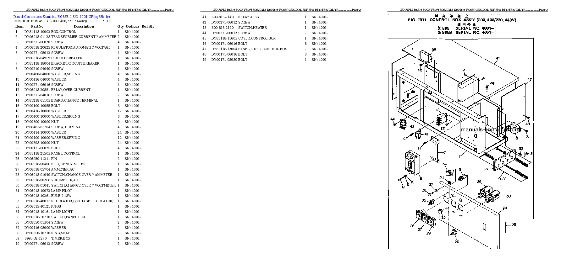 Protected: EG85B-1 S/N 4001-UP Partsbook