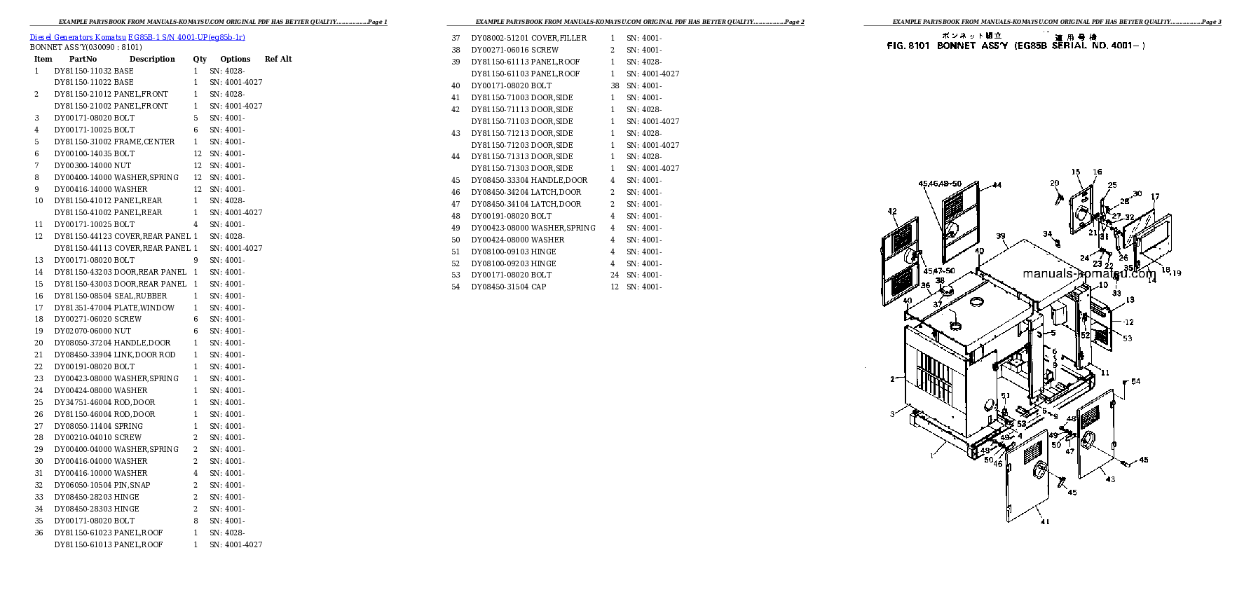Protected: EG85B-1 S/N 4001-UP Partsbook