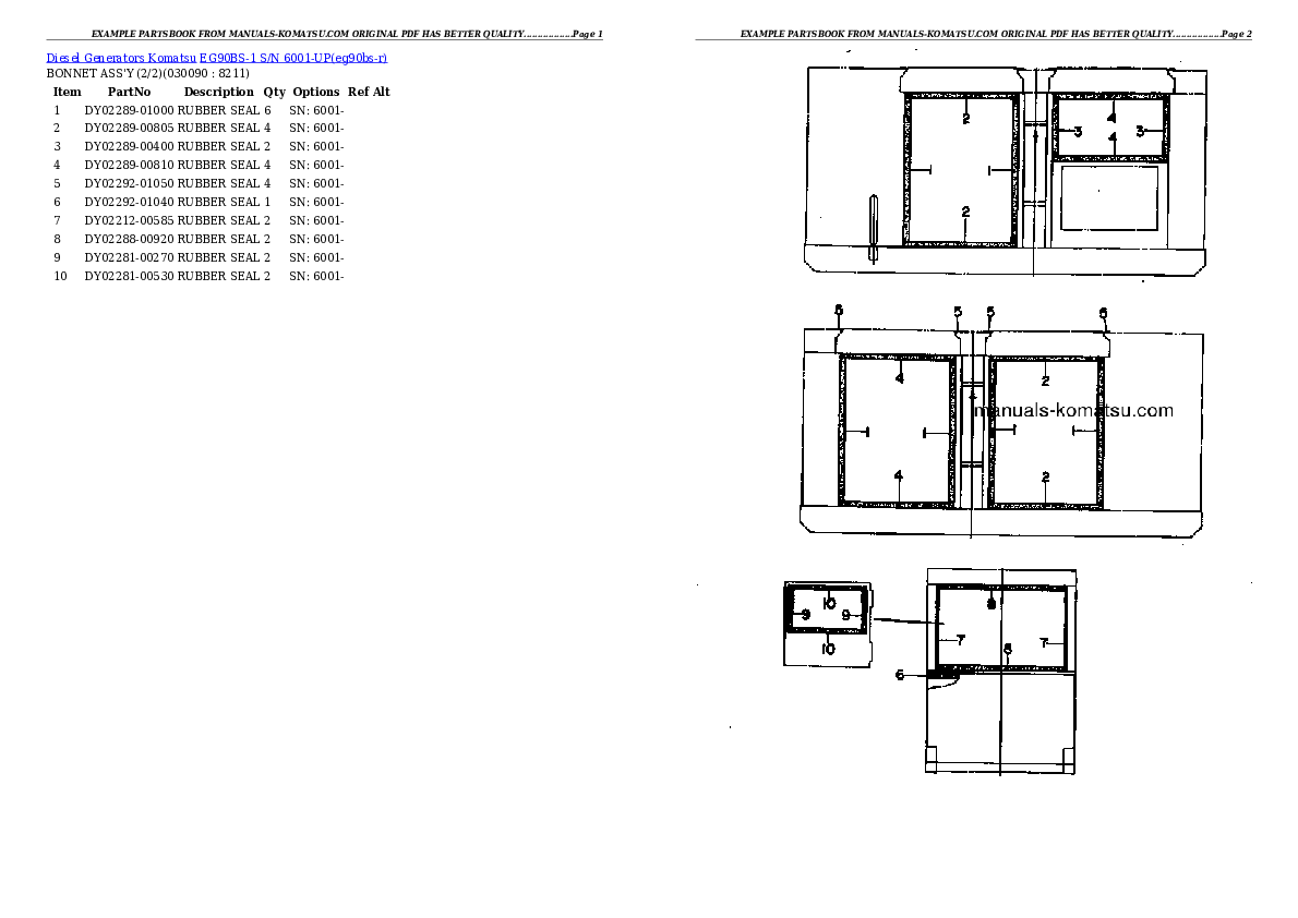 Protected: EG90BS-1 S/N 6001-UP Partsbook