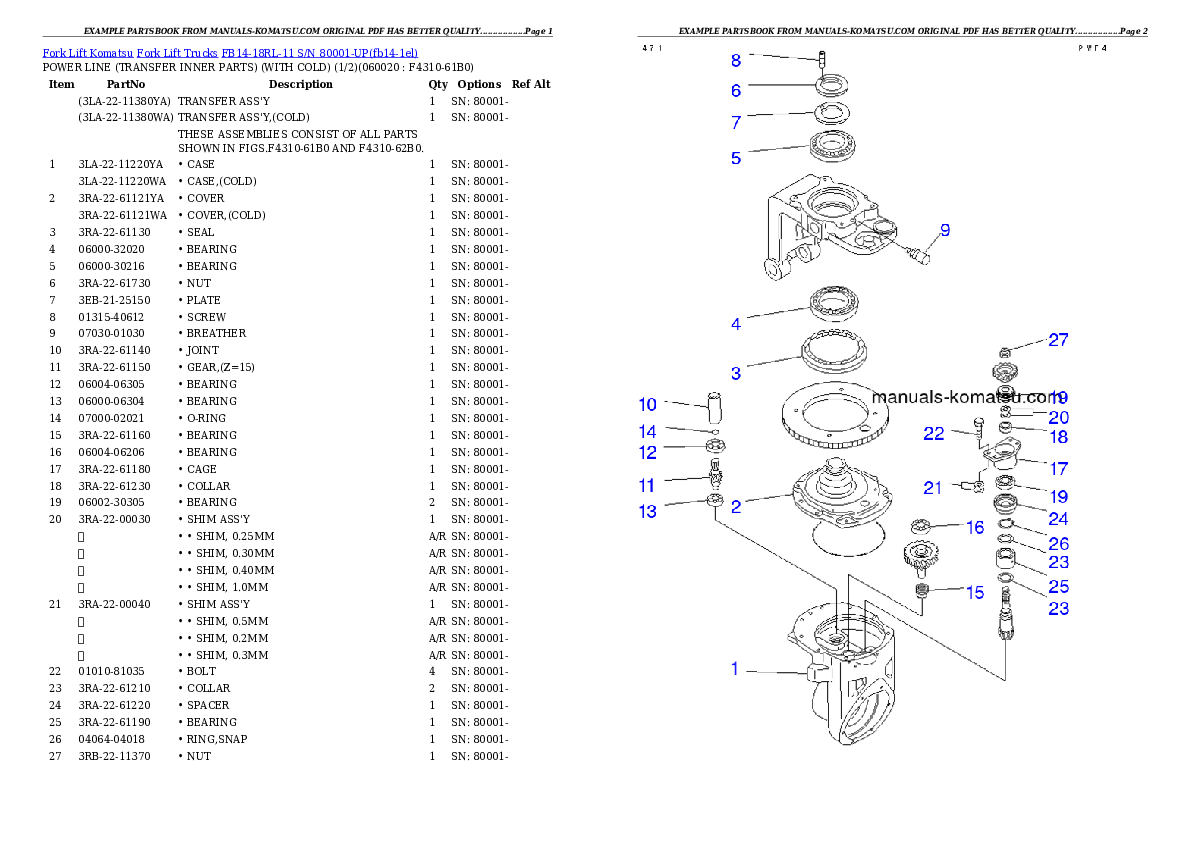 Protected: FB14-18RL-11 S/N 80001-UP Partsbook