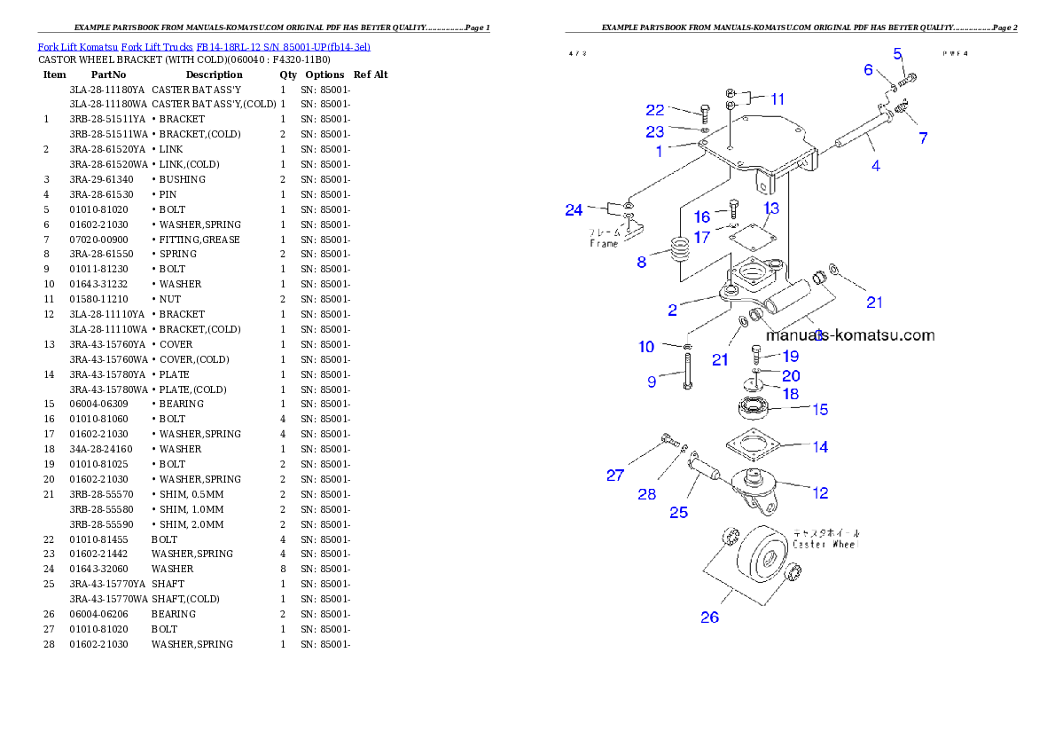 Protected: FB14-18RL-12 S/N 85001-UP Partsbook
