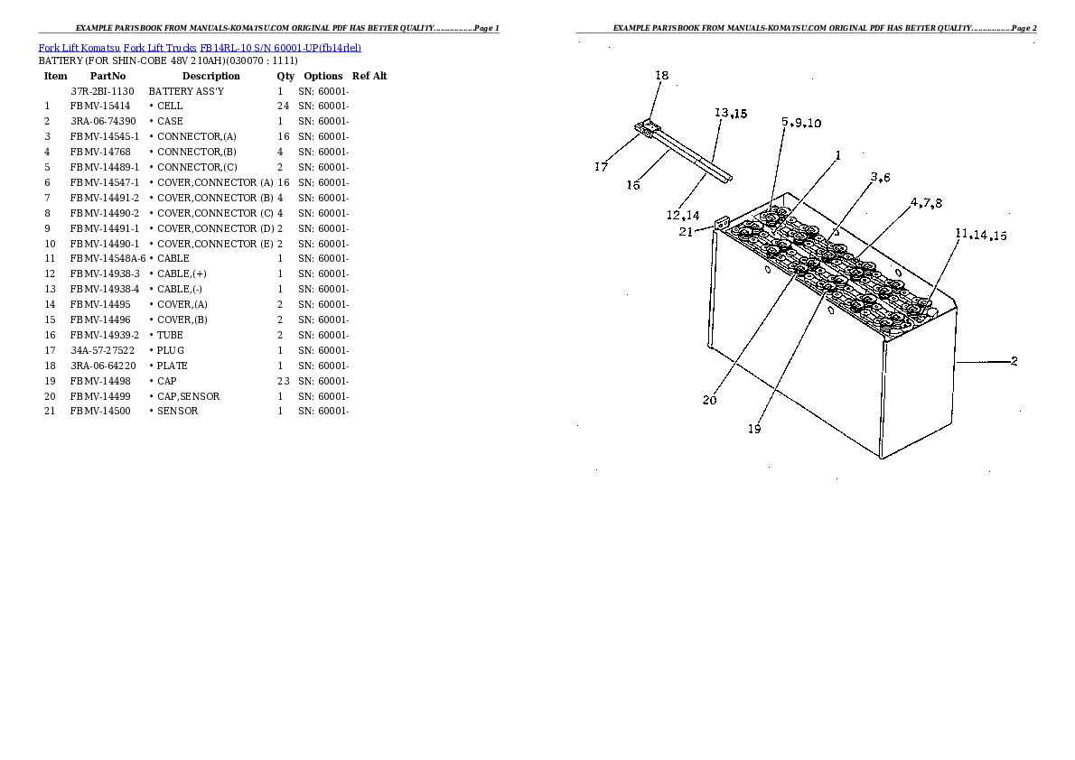 Protected: FB14RL-10 S/N 60001-UP Partsbook