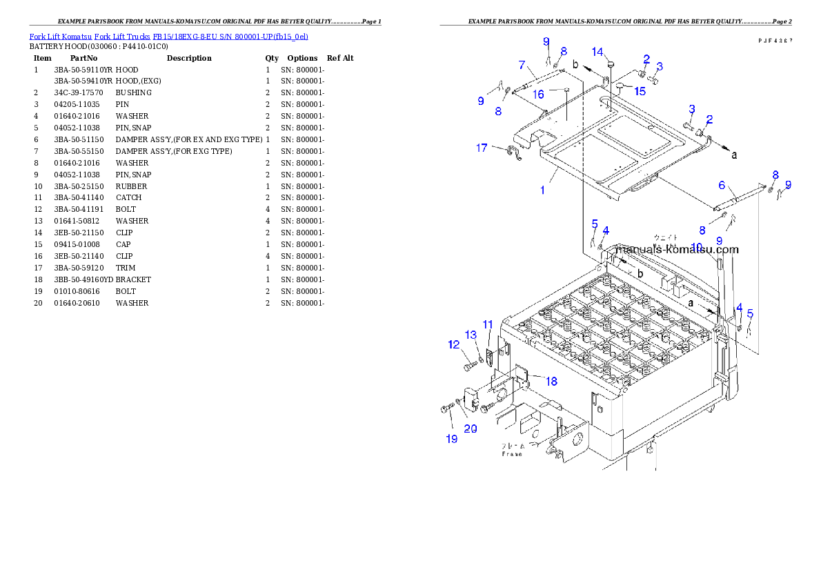Protected: FB15/18EXG-8-EU S/N 800001-UP Partsbook