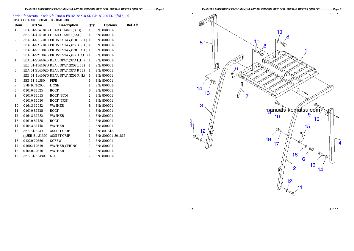 Protected: FB15/18EX-8-EU S/N 800001-UP Partsbook