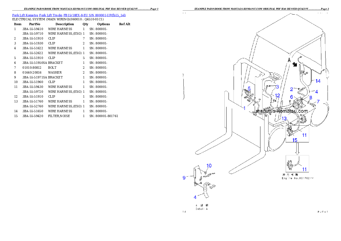 Protected: FB15/18EX-8-EU S/N 800001-UP Partsbook