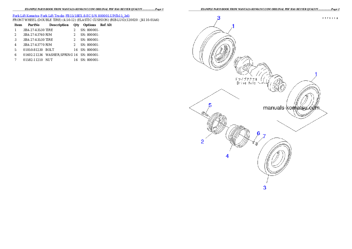 Protected: FB15/18EX-8-EC S/N 800001-UP Partsbook