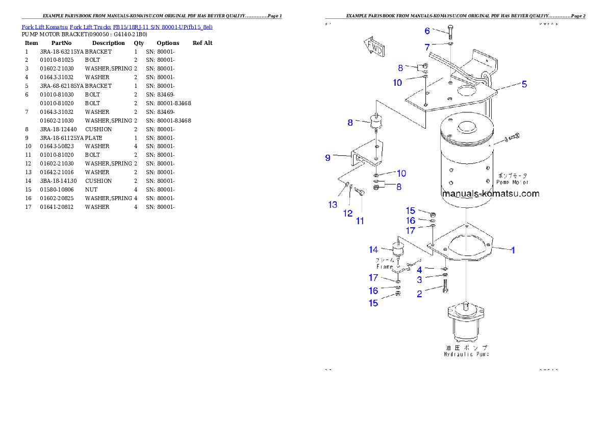 Protected: FB15/18RJ-11 S/N 80001-UP Partsbook