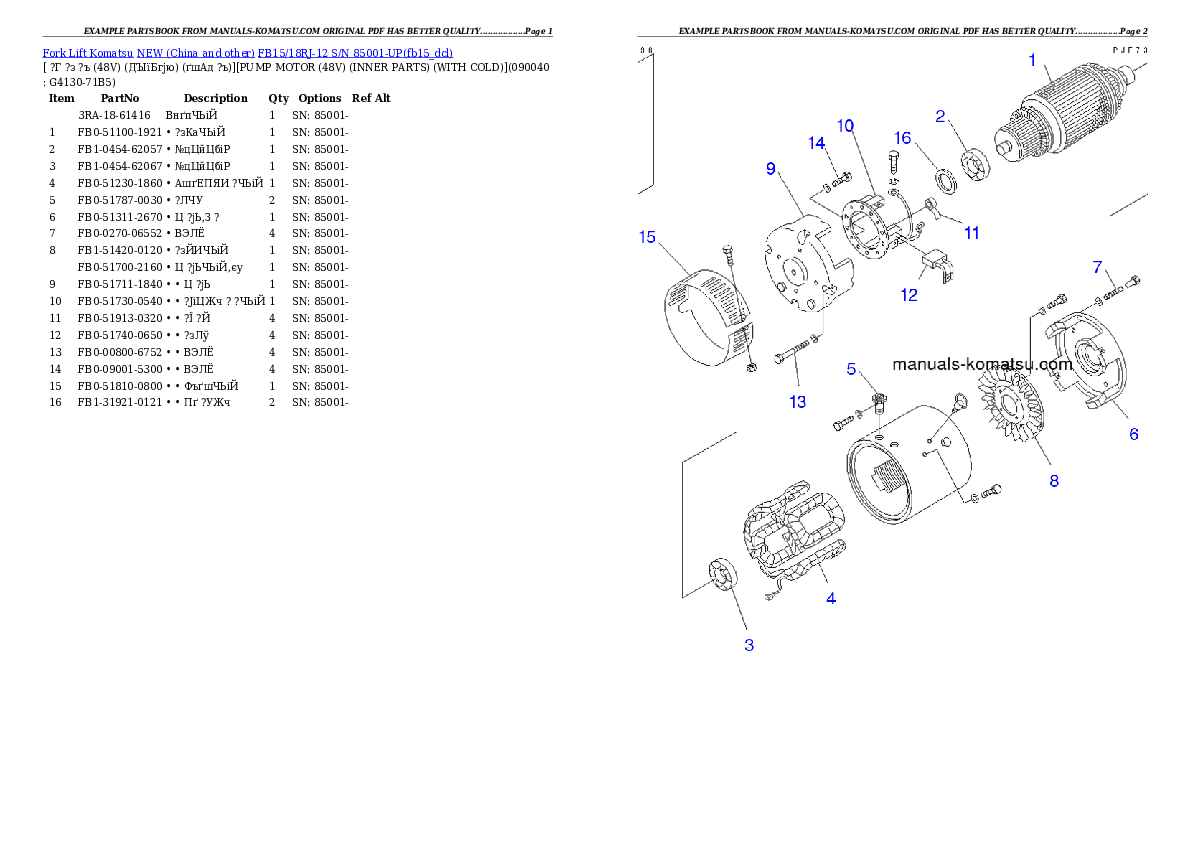 Protected: FB15/18RJ-12 S/N 85001-UP Partsbook