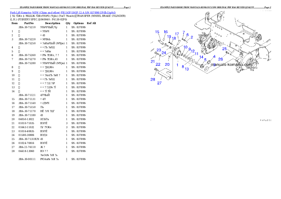 Protected: FB15GF/18GF-12-A S/N 837898-UP Partsbook