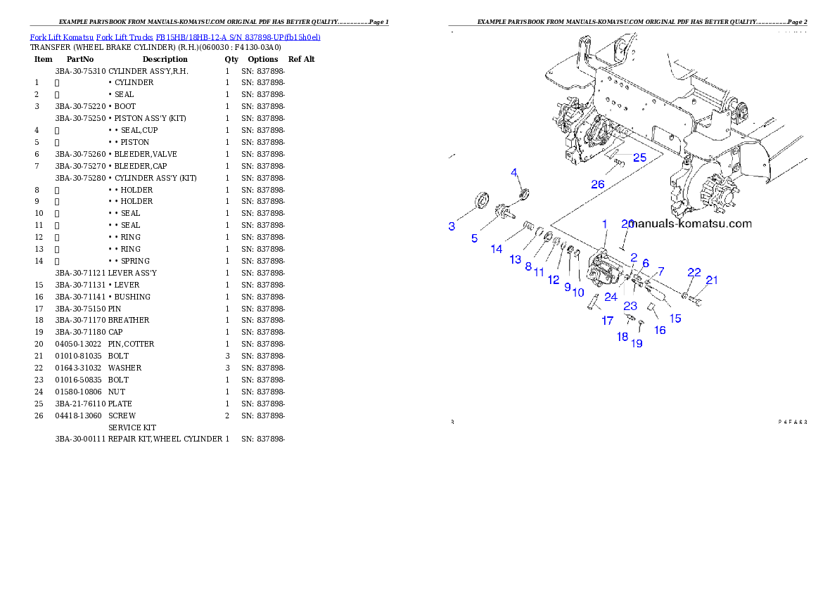 Protected: FB15HB/18HB-12-A S/N 837898-UP Partsbook