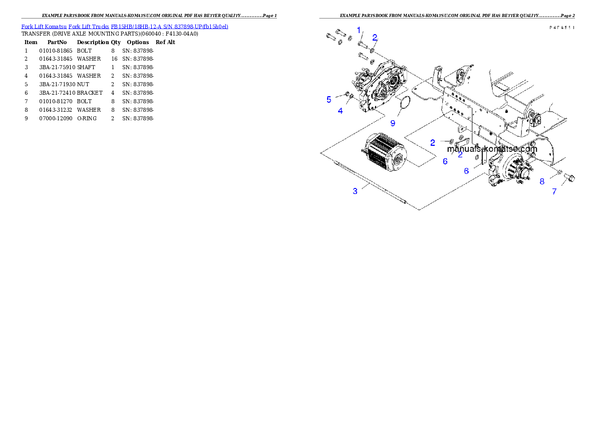 Protected: FB15HB/18HB-12-A S/N 837898-UP Partsbook