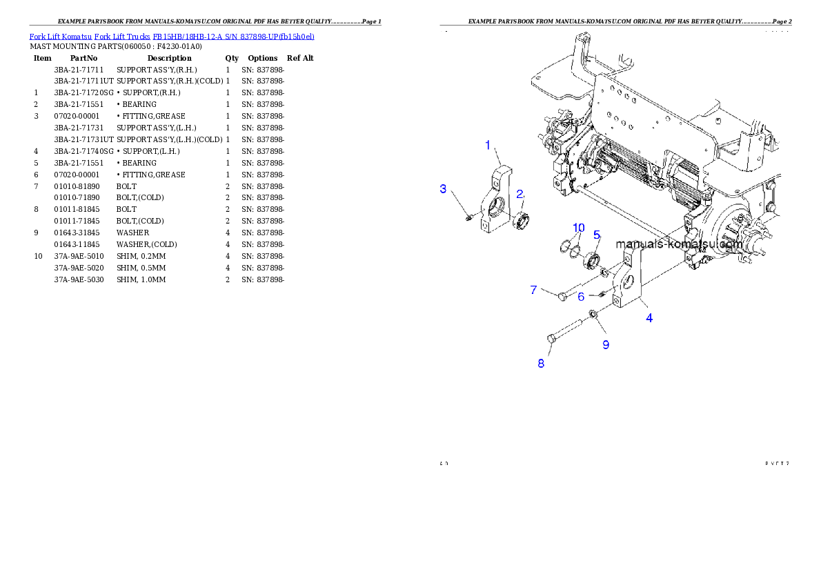 Protected: FB15HB/18HB-12-A S/N 837898-UP Partsbook