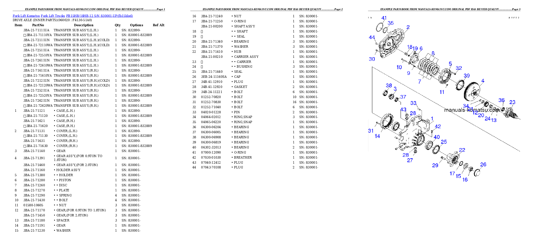 Protected: FB15HB/18HB-12 S/N 830001-UP Partsbook